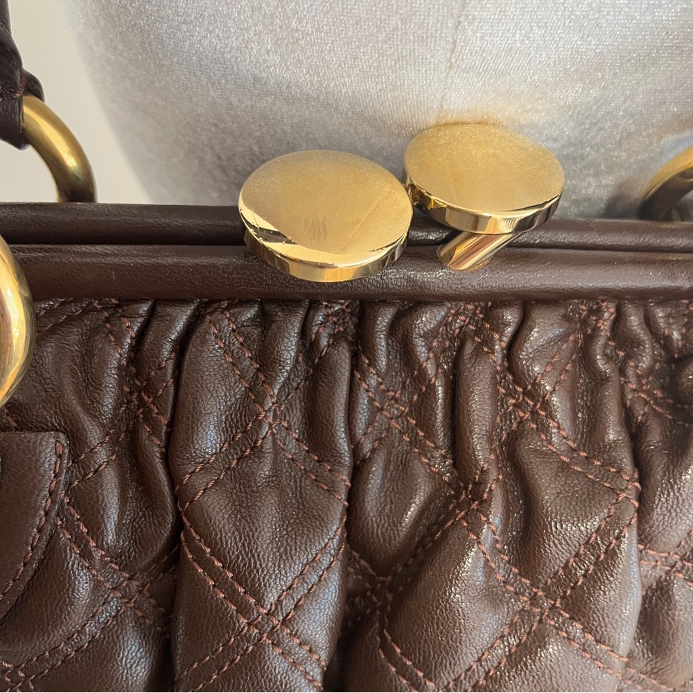 Marc Jacobs Stam Brown Quilted Satchel - Picture 5 of 16